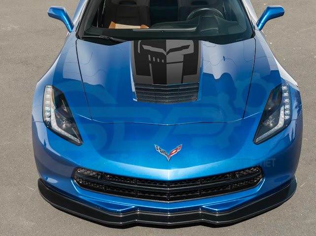 2014-2019 CORVETTE C7 BASE | JAKE SKULL LOGO HOOD VINYL DECAL STRIPE